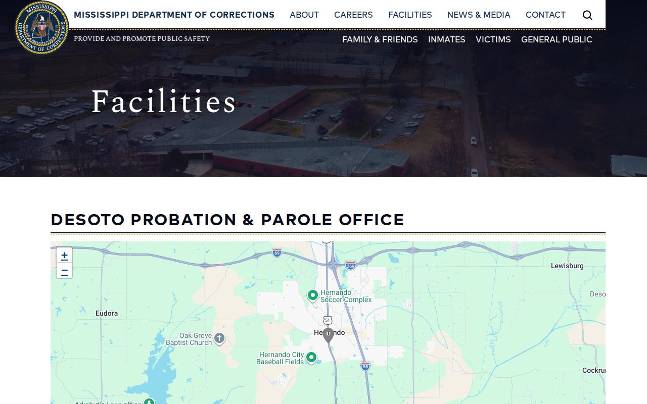 Official MDOC listing for the DeSoto Probation and Parole Office
